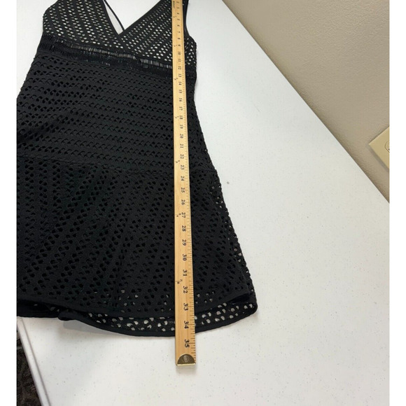 Sandro Paris Paola Mini Dress Size 1 Black Lace Crochet‎ Sleeveless Deep V Neck - Picture 16 of 16